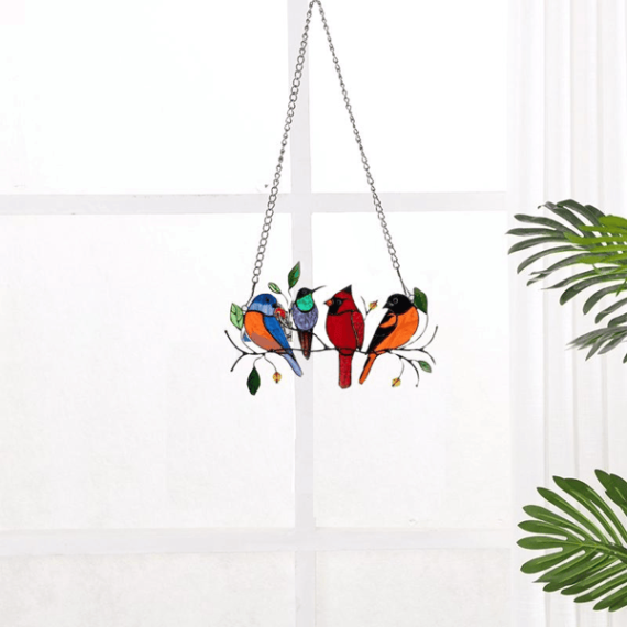 Last Day Special Sale 🐦The Best Gift-Birds Stained Window Panel Hangings🎁