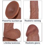 (Only Today 50% off) Large ultra-realistic liquid silicone suction cup dildo with bulging veins 8.6 inches (3 days delivery)