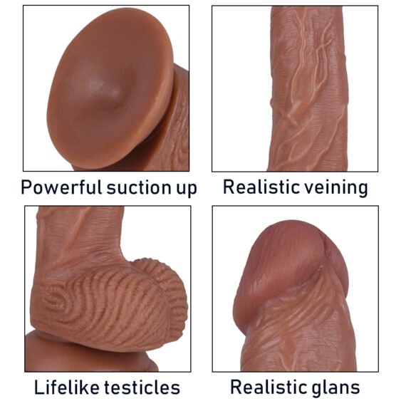 (Only Today 50% off) Large ultra-realistic liquid silicone suction cup dildo with bulging veins 8.6 inches (3 days delivery)
