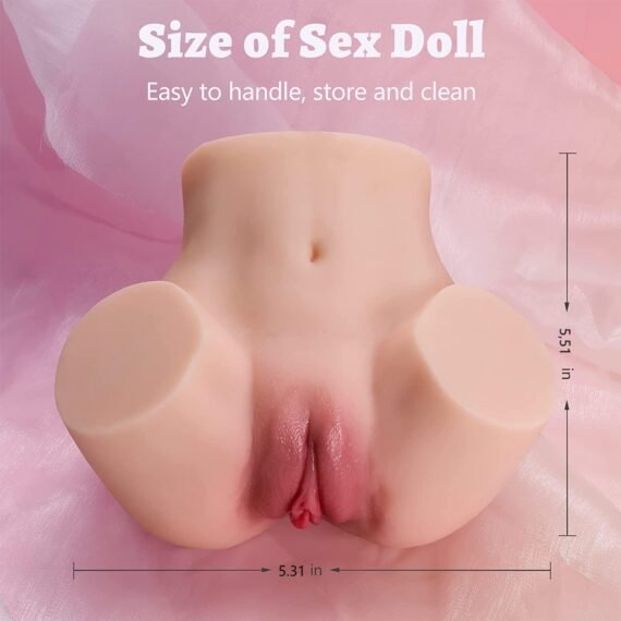 (Only Today 50% off)  Sex Doll Male Masturbators Pocket Pussy Ass, 1.46LB Realistic Mini Sex Doll Adult Sex Toys Lifelike Female Sex Doll Torso Hip with Virgin Vagina and Anal Men Masturbation Male Stroker for Doggy Style (3 days delivery)