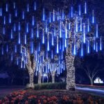 576 LED Meteor Shower Lights LED Falling Rain Lights 12 Tubes Outdoor Christmas