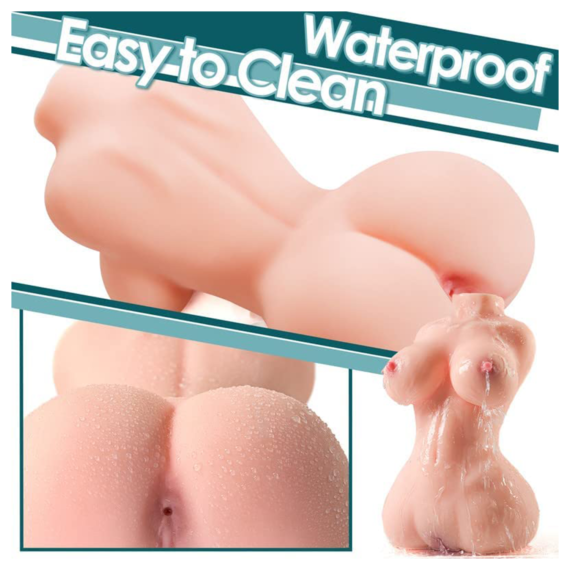 (Only Today 50% off) Sex Pocket Half Body Doll with Realistic Textured Pussy and Soft Big Boobs, Ass Hole for Anal (1.5kg) (3 days delivery)