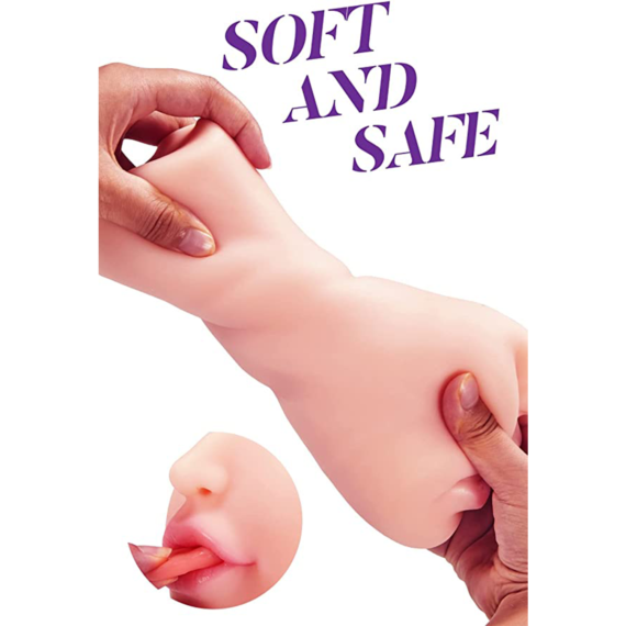 (Only Today 50% off) 2 in 1 Lifelike Pocket Pussy with Vivid Mouth Teeth and Tongue for Blowjob and More (3 days delivery)