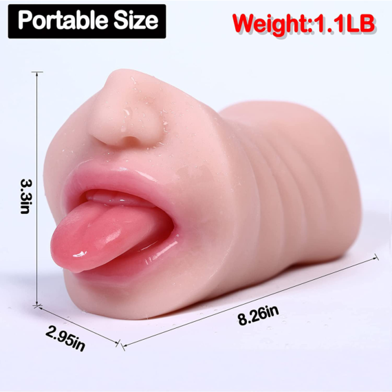 (Only Today 50% off) 2 in 1 Lifelike Pocket Pussy with Vivid Mouth Teeth and Tongue for Blowjob and More (3 days delivery)
