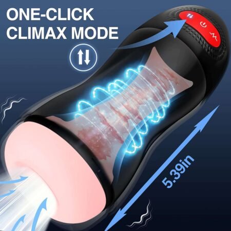 (Only Today 50% off)  Automatic Sucking Male Masturbators Cup with 9 Suction & 10 Vibrating & Heating Sex Toys (Hands Free Pocket Pussy) (3 days delivery)