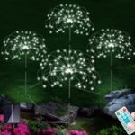 ��Over $60 Get 10% Off��Outdoor Solar Garden Lights , Upgraded 124 LED Colorful Fireworks Solar Lights