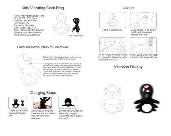 (Only Today 50% off)  Massage Ring, Vibrating Ring, Power Vibrator, Rechargeable Waterproof Massager, 10 Speed Vibration, Silicone Vibes Clitoral Massager Stimulator (3 days delivery)