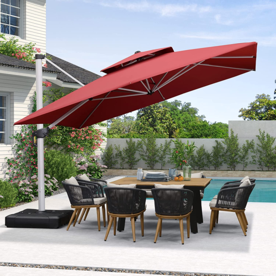 🌞Solar Powered LED🌞Cantilever Patio Umbrella💥buy 2 free shipping💥