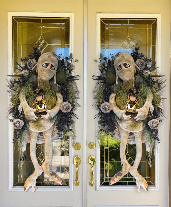 🎉🏵️🏵️Last Day Clearance Sale Only $4.99🔥HOT SALE🔥XXL Mummy Halloween Wreath