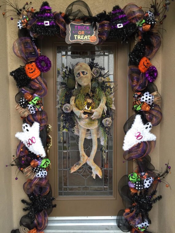 🎉🏵️🏵️Last Day Clearance Sale Only $4.99🔥HOT SALE🔥XXL Mummy Halloween Wreath