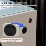 Smart Htstand, Smart Side Table, Htstand With Wireless Charging, 3-Color LED Light, Infinitely Dimmable USB Port, Bedside Table With 3 Independent Drawers